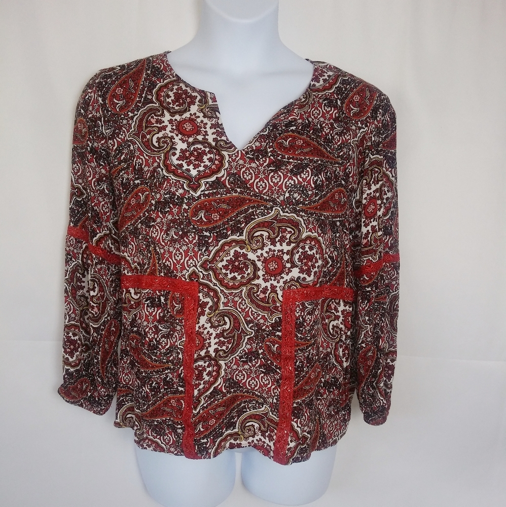 Cato paisley boho long sleeve blouse 3 for 15 item